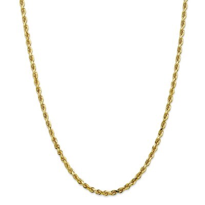 20 Inch 4mm Diamond -cut Quadruple Rope Chain 10k Gold 10QT030-20, MPN: 10QT030-20, 191101600708