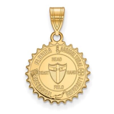 Florida A&amp;M University Medium Crest Pendant Gold-plated Silver GP012FAM, MPN: GP012FAM, 886774914169