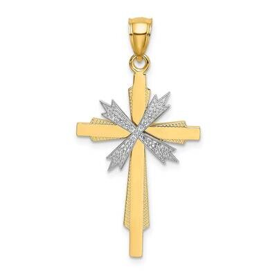 2-D Fashion Cross Charm 14k Gold Rhodium K9292, MPN: K9292, 637218150052