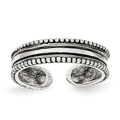 Adjustable Ring Sterling Silver Polished and Antiqued QR6111, MPN: QR6111,
