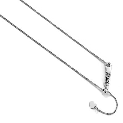 Leslie&#39;s .8 mm Adjustable Wheat Chain 30 Inch 10k White Gold HB-5279-30, MPN: 5279-30, 191101754197
