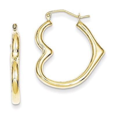 Hollow Heart Shape Hoop Earrings 10k Gold 10ER268, MPN: 10ER268, 883957500409