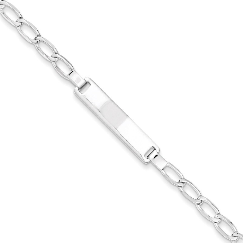 Polished Engravable Childrens ID Bracelet Sterling Silver HomeBello