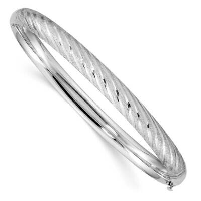 Textured Diamond Cut Twisted Bangle 14k White Gold DB702W, MPN: DB702W, 886774613925