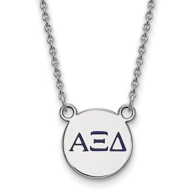 Alpha Xi Delta Extra Small Enameled Pendant with 18 Inch Chain Sterling Silver SS027AXD-18, MPN: SS…
