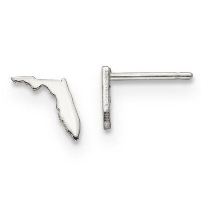 Florida State Small Earrings 14k White Gold Engravable XNE50W-FL, MPN: XNE50W-FL, 886774758411
