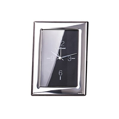 Sambonet frames flat clock 3 1/2 x 5 inch - silver bilaminate, MPN: 59660L44, 790955969698