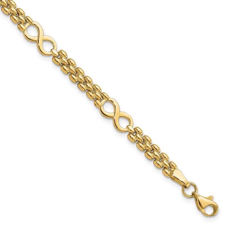 Infinity and Fancy Link 7.5 Inch Bracelet 7.5 Inch 14k Gold Polished FB1973-7.5