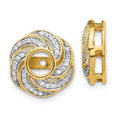Diamond Jacket Earring 14k Yellow Gold EJM5326-025-YA, MPN: EJM5326-025-YA, 883957372853