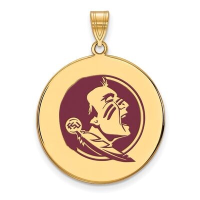 Florida State University Large Enamel Disc Pendant Gold-plated Silver GP093FSU, MPN: GP093FSU, 8867…