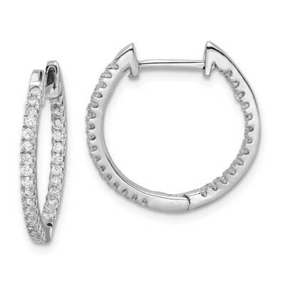 In &amp; Out Hinged Hoop Earrings Sterling Silver Rhodium-plated CZ Diamond QE15159, MPN: QE15159, 8867…