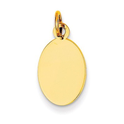 Plain .013 Gauge Engravable Oval Disc Charm 14k Gold XM184/13, MPN: XM184/13, 883957416342