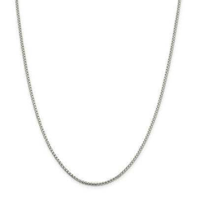 2mm Round Box Chain 42 Inch Sterling Silver QHX040-42, MPN: QHX040-42,