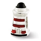 Enameled Lighthouse Bead - Sterling Silver QRS2656, MPN: QRS2656, 886774991788