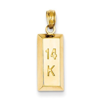14k 3-D, 14k Gold Bar Pendant C3216, MPN: C3216, 637218008766
