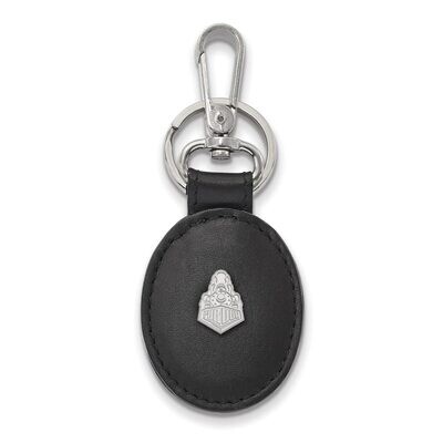 Purdue Black Leather Oval Key Chain Sterling Silver SS048PU-K1, MPN: SS048PU-K1, 886774696096
