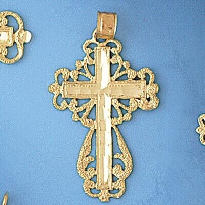 Dazzlers Jewelry Cross Pendant Necklace Charm Bracelet in Yellow, White or Rose Gold 7891, MPN: DZ-…