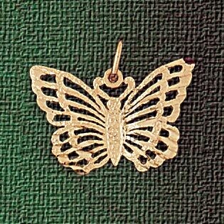Dazzlers Jewelry Butterfly Pendant Necklace Charm Bracelet in Yellow, White or Rose Gold 3125, MPN:…