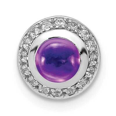 Cabochon .91 Amethyst Halo Chain Slide 14k White Gold Diamond PM4030-AM-012-WA, MPN: PM4030-AM-012-…