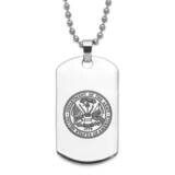 Stainless Steel Army Insignia Dog Tag Necklace MIL28