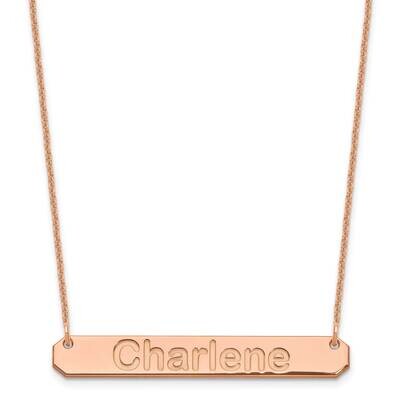 Polished Arial Rounded Bar Necklace 14k Rose Gold Medium XNA1237R, MPN: XNA1237R,