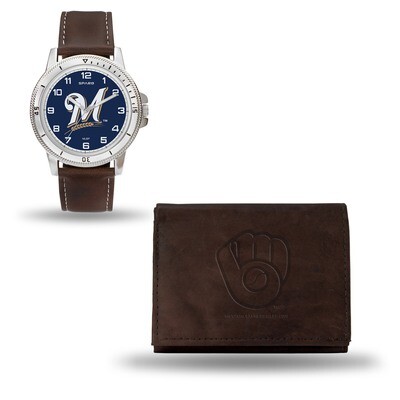 Milwaukee Brewers Brown Leather Watch &amp; Wallet Set GC4955, MPN: GC4955, 94746922368