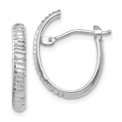 Leslie&#39;s Diamond-cut Hoop Earrings 10k White Gold Polished HB-10LE418, MPN: 10LE418, 191101169632