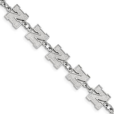 University of NeBraceletska Logo Link with 1.5 In Extender Bracelet Stainless Steel ST515UNE, MPN: …