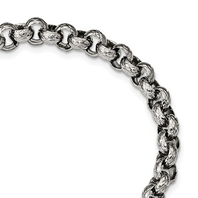 Textured Link 8.25 inch Bracelet Stainless Steel Polished SRB2320-8.25 by Chisel, MPN: SRB2320-8.25…