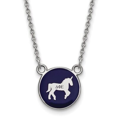 Delta Phi Epsilon Extra Small Enameled Pendant with 18 Inch Chain Sterling Silver SS042DPH-18, MPN:…