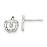 Apple Post Earrings Sterling Silver Polished QE16519, MPN: QE16519, 196904166536