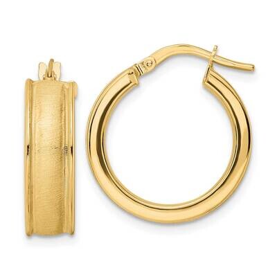Brushed and Polished Hoop Earrings 14k Gold TF2049, MPN: TF2049, 883957987965
