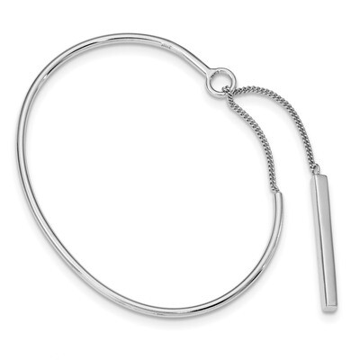 Leslie&#39;s Flexible with Dangle Chain Slip-On Bangle Sterling Silver Polished HB-QLF939, MPN: QLF939,…