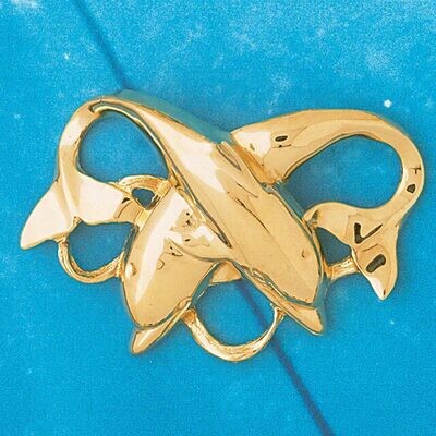 Dazzlers Jewelry Dolphin Slide Pendant Necklace Charm Bracelet in Yellow, White or Rose Gold 37, MP…