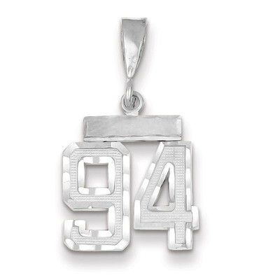 Number 94 Charm Small Diamond -cut 14k white Gold WSN94, MPN: WSN94, 883957120058