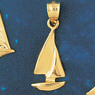 Dazzlers Jewelry Sailboat Pendant Necklace Charm Bracelet in Yellow, White or Rose Gold 1243, MPN: …