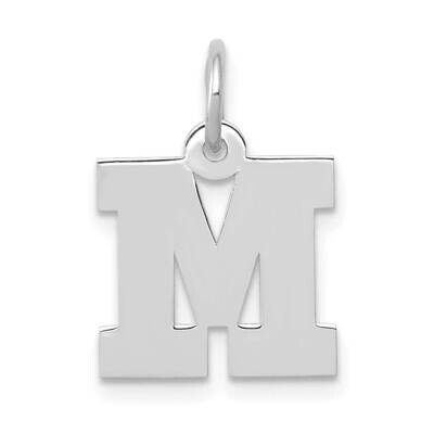 Block Initial M Charm 10k White Gold Small 10YC665M, MPN: 10YC665M,