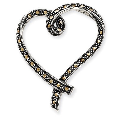 Marcasite Heart Slide Sterling Silver QP1275