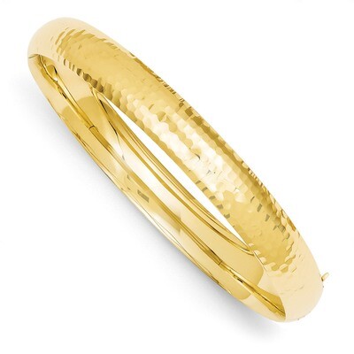 5/16 Hammered Fancy Hinged Bangle Bracelet 14k Gold DB108, MPN: DB108, 886774094502