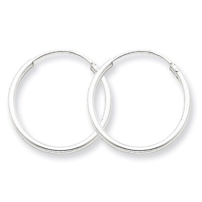 1.3mm Hoop Earrings Sterling Silver QE4350, MPN: QE4350, 883957929736