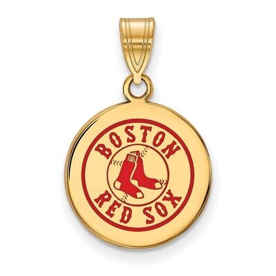 Boston Red Sox Medium Enamel Disc Pendant Gold-plated Silver GP040RSO, MPN: GP040RSO, 886774940885