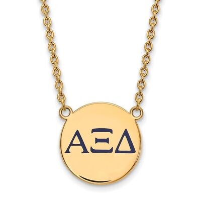 Alpha Xi Delta Small Enameled Pendant with 18 Inch Chain Gold-plated Silver GP028AXD-18, MPN: GP028…