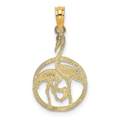 Flamingos In Circle Charm 14k Gold K6468, MPN: K6468, 637218000715