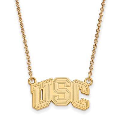 University of Southern California Small Pendant with Necklace Gold-plated Sterling Silver GP031USC-…