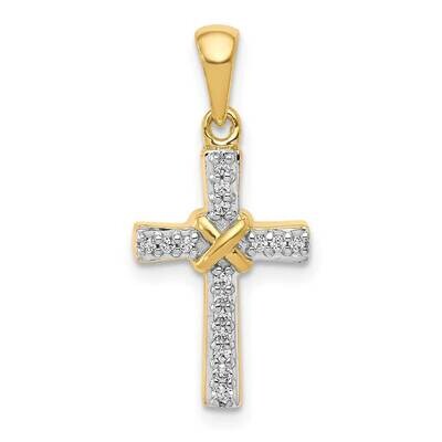 1/6Ct. Diamond Latin Cross Pendant 14k Gold PM4967-016-YA, MPN: PM4967-016-YA, 883957512976