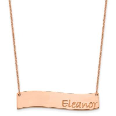 Polished Curved Bar Necklace 14k Rose Gold Medium XNA1073R, MPN: XNA1073R,