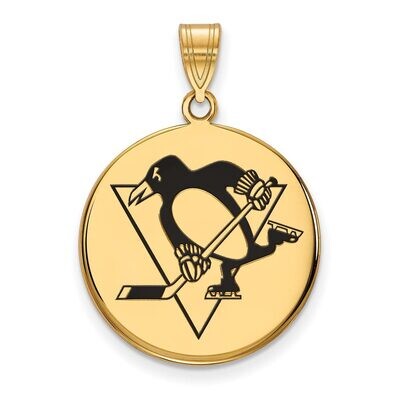 Pittsburh Penguins Large Enamel Disc Pendant Gold-plated Silver GP037PEN, MPN: GP037PEN, 8867747444…