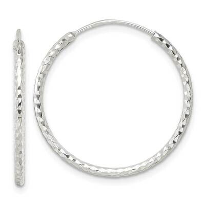 Diamond-Cut Endless Hoop Earrings Sterling Silver Polished QE15819, MPN: QE15819, 196904152270