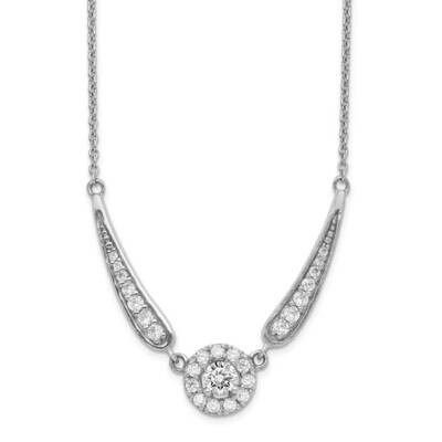 Necklace Sterling Silver Rhodium Plated CZ Diamond QG5416-17.5, MPN: QG5416-17.5, 886774081519