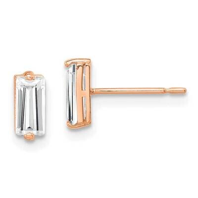 Rose Gold Polished CZ Diamond Stud Earrings 10k Gold 10ER326, MPN: 10ER326, 191101567292